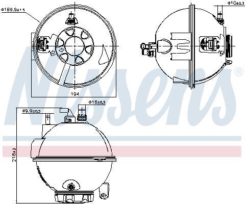 Vase d'expansion, liquide de refroidissement (Réservoir liquide de refroidissement) NISSENS ref. 996267