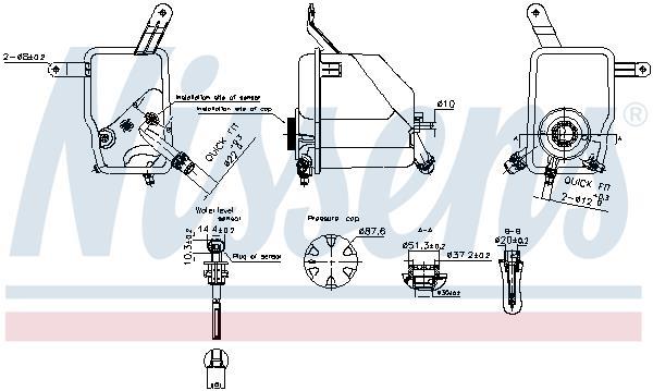 Vase d'expansion, liquide de refroidissement (Réservoir liquide de refroidissement) NISSENS ref. 996270