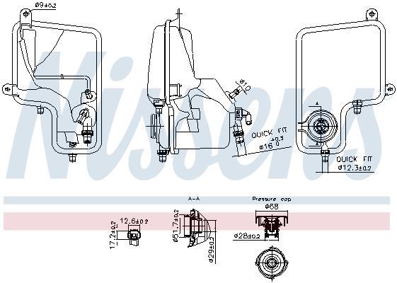 Vase d'expansion, liquide de refroidissement (Réservoir liquide de refroidissement) NISSENS ref. 996273