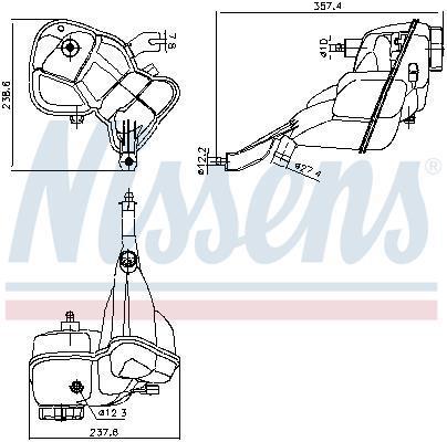 Vase d'expansion, liquide de refroidissement (Réservoir liquide de refroidissement) NISSENS ref. 996275