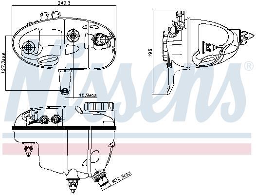 Vase d'expansion, liquide de refroidissement (Réservoir liquide de refroidissement) NISSENS ref. 996276