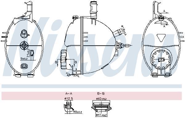 Vase d'expansion, liquide de refroidissement (Réservoir liquide de refroidissement) NISSENS ref. 996279