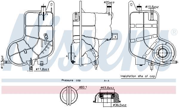 Vase d'expansion, liquide de refroidissement (Réservoir liquide de refroidissement) NISSENS ref. 996292
