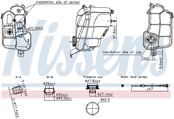 Vase d'expansion, liquide de refroidissement (Réservoir liquide de refroidissement) NISSENS ref. 996294