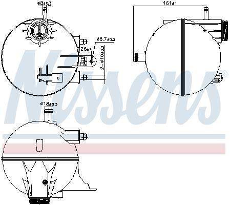 Vase d'expansion, liquide de refroidissement (Réservoir liquide de refroidissement) NISSENS ref. 996295