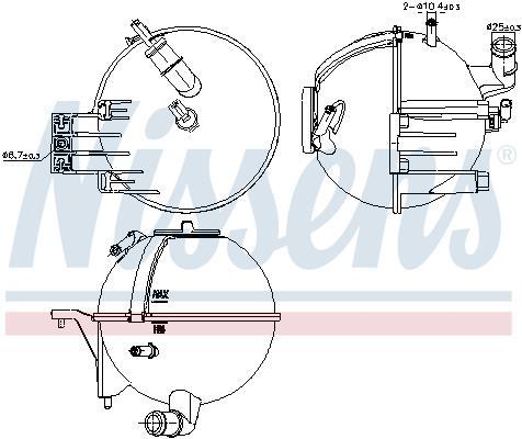 Vase d'expansion, liquide de refroidissement (Réservoir liquide de refroidissement) NISSENS ref. 996296
