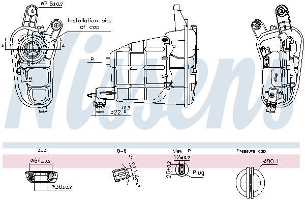 Vase d'expansion, liquide de refroidissement (Réservoir liquide de refroidissement) NISSENS ref. 996301