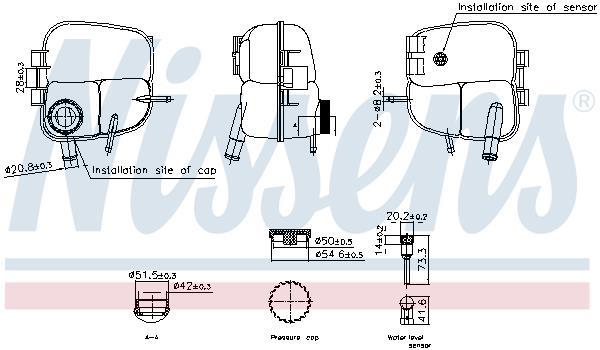 Vase d'expansion, liquide de refroidissement (Réservoir liquide de refroidissement) NISSENS ref. 996303