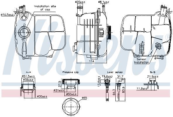 Vase d'expansion, liquide de refroidissement (Réservoir liquide de refroidissement) NISSENS ref. 996305