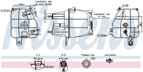 Vase d'expansion, liquide de refroidissement (Réservoir liquide de refroidissement) NISSENS ref. 996307