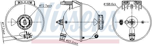 Vase d'expansion, liquide de refroidissement (Réservoir liquide de refroidissement) NISSENS ref. 996309