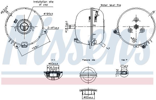 Vase d'expansion, liquide de refroidissement (Réservoir liquide de refroidissement) NISSENS ref. 996313