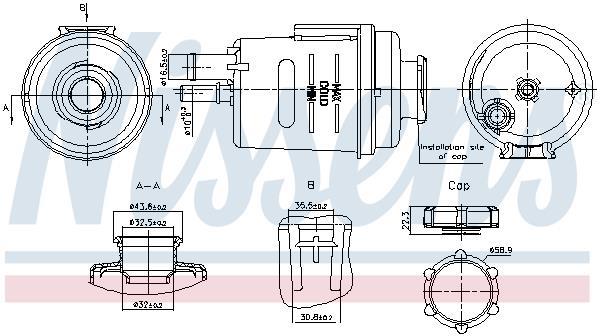 Vase d'expansion, liquide de refroidissement (Réservoir liquide de refroidissement) NISSENS ref. 996314