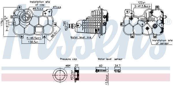 Vase d'expansion, liquide de refroidissement (Réservoir liquide de refroidissement) NISSENS ref. 996316