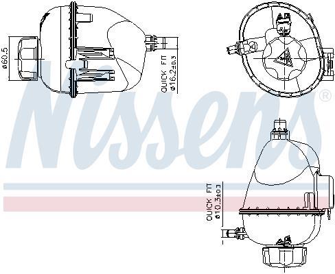 Vase d'expansion, liquide de refroidissement (Réservoir liquide de refroidissement) NISSENS ref. 996317