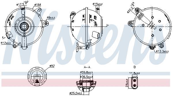 Vase d'expansion, liquide de refroidissement (Réservoir liquide de refroidissement) NISSENS ref. 996324