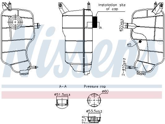 Vase d'expansion, liquide de refroidissement (Réservoir liquide de refroidissement) NISSENS 996338