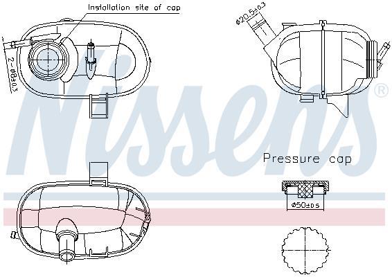 Vase d'expansion, liquide de refroidissement (Réservoir liquide de refroidissement) NISSENS ref. 996339