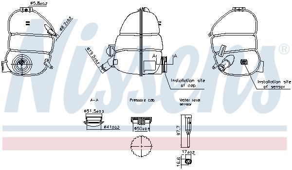 Vase d'expansion, liquide de refroidissement (Réservoir liquide de refroidissement) NISSENS ref. 996340