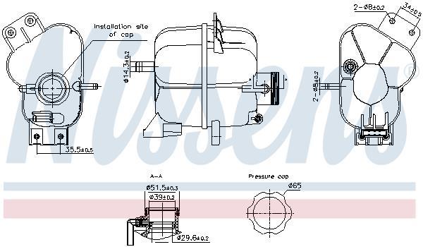 Vase d'expansion, liquide de refroidissement (Réservoir liquide de refroidissement) NISSENS ref. 996343