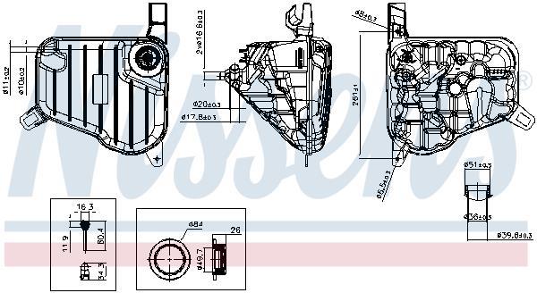 Vase d'expansion, liquide de refroidissement (Réservoir liquide de refroidissement) NISSENS ref. 996345