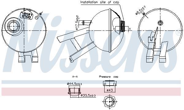 Vase d'expansion, liquide de refroidissement (Réservoir liquide de refroidissement) NISSENS ref. 996348