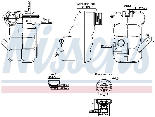 Vase d'expansion, liquide de refroidissement (Réservoir liquide de refroidissement) NISSENS 996350