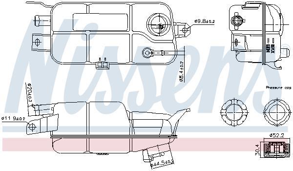 Vase d'expansion, liquide de refroidissement (Réservoir liquide de refroidissement) NISSENS ref. 996359