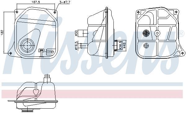 Vase d'expansion, liquide de refroidissement (Réservoir liquide de refroidissement) NISSENS ref. 996362