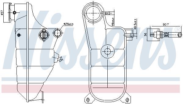 Vase d'expansion, liquide de refroidissement (Réservoir liquide de refroidissement) NISSENS ref. 996364