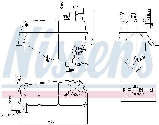 Vase d'expansion, liquide de refroidissement (Réservoir liquide de refroidissement) NISSENS ref. 996367