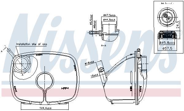 Vase d'expansion, liquide de refroidissement (Réservoir liquide de refroidissement) NISSENS ref. 996370