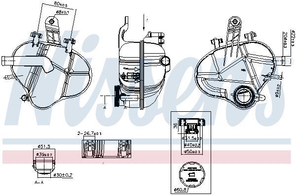 Vase d'expansion, liquide de refroidissement (Réservoir liquide de refroidissement) NISSENS ref. 996376