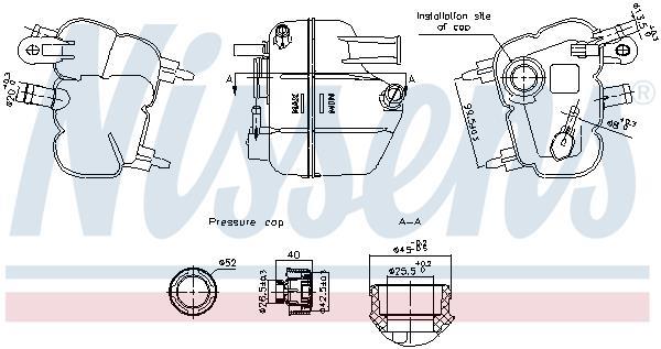 Vase d'expansion, liquide de refroidissement (Réservoir liquide de refroidissement) NISSENS ref. 996379