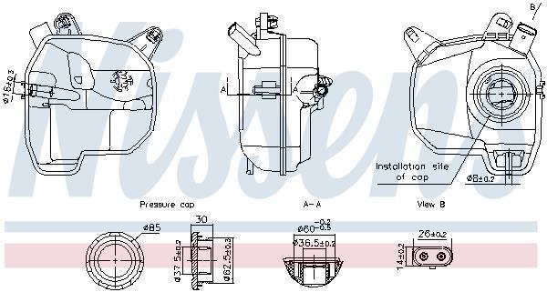 Vase d'expansion, liquide de refroidissement (Réservoir liquide de refroidissement) NISSENS ref. 996380