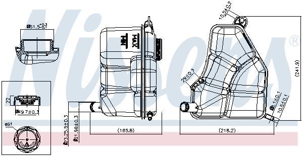 Vase d'expansion, liquide de refroidissement (Réservoir liquide de refroidissement) NISSENS ref. 996386