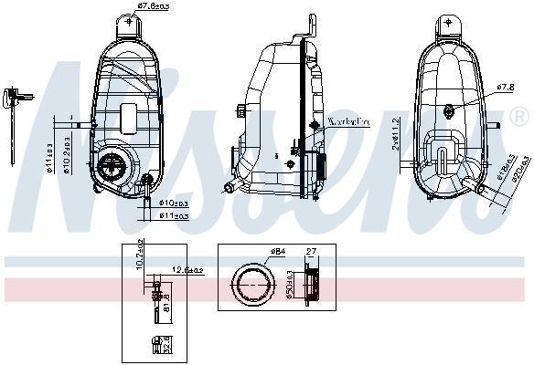 Vase d'expansion, liquide de refroidissement (Réservoir liquide de refroidissement) NISSENS ref. 996389