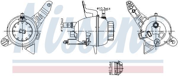 Vase d'expansion, liquide de refroidissement (Réservoir liquide de refroidissement) NISSENS ref. 996390