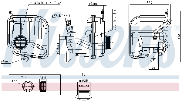 Vase d'expansion, liquide de refroidissement (Réservoir liquide de refroidissement) NISSENS ref. 996401