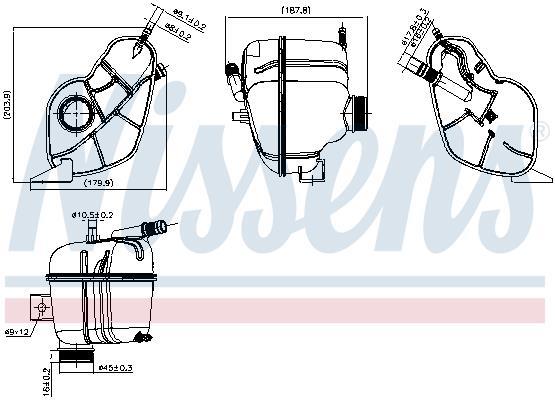 Vase d'expansion, liquide de refroidissement (Réservoir liquide de refroidissement) NISSENS ref. 996408