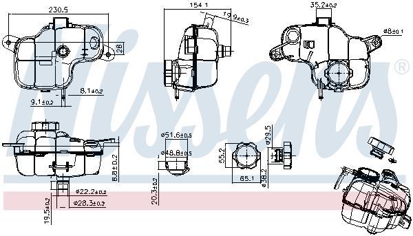 Vase d'expansion, liquide de refroidissement (Réservoir liquide de refroidissement) NISSENS ref. 996410