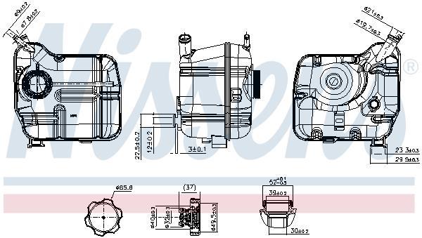 Vase d'expansion, liquide de refroidissement (Réservoir liquide de refroidissement) NISSENS ref. 996414