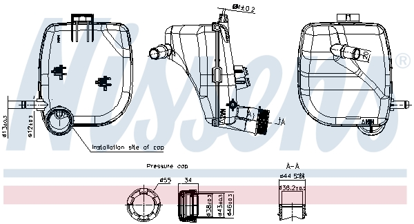 Vase d'expansion, liquide de refroidissement (Réservoir liquide de refroidissement) NISSENS ref. 996417