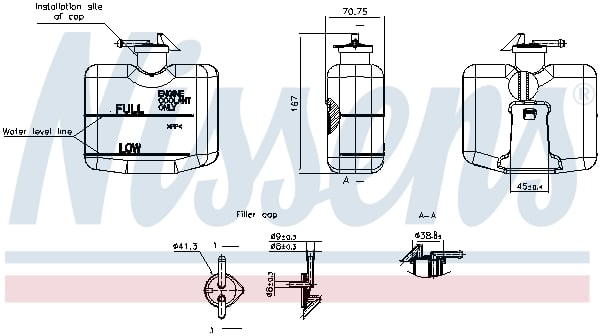 Vase d'expansion, liquide de refroidissement (Réservoir liquide de refroidissement) NISSENS ref. 996424