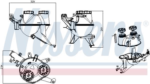 Vase d'expansion, liquide de refroidissement (Réservoir liquide de refroidissement) NISSENS ref. 996449