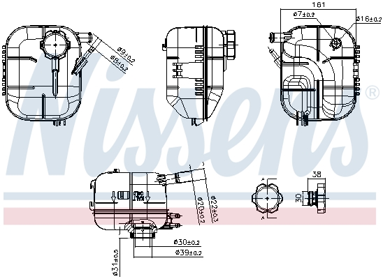 Vase d'expansion, liquide de refroidissement (Réservoir liquide de refroidissement) NISSENS ref. 996466