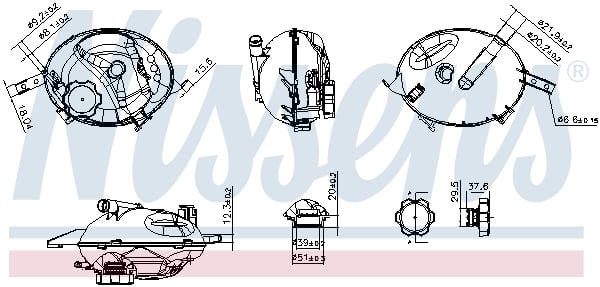 Vase d'expansion, liquide de refroidissement (Réservoir liquide de refroidissement) NISSENS ref. 996471