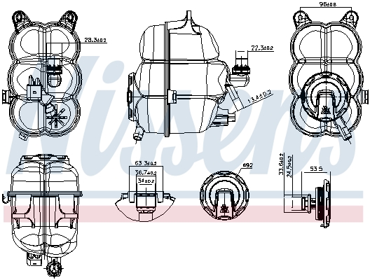 Vase d'expansion, liquide de refroidissement (Réservoir liquide de refroidissement) NISSENS ref. 996474