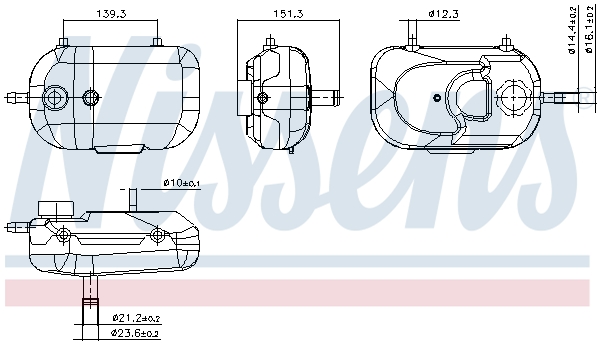 Vase d'expansion, liquide de refroidissement (Réservoir liquide de refroidissement) NISSENS ref. 996476