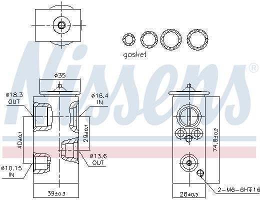 Válvula de expansión, aire acondicionado NISSENS ref. 999345